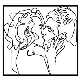 Wallity Kiss Me 1 Escultura de pared decorativa de metal negra